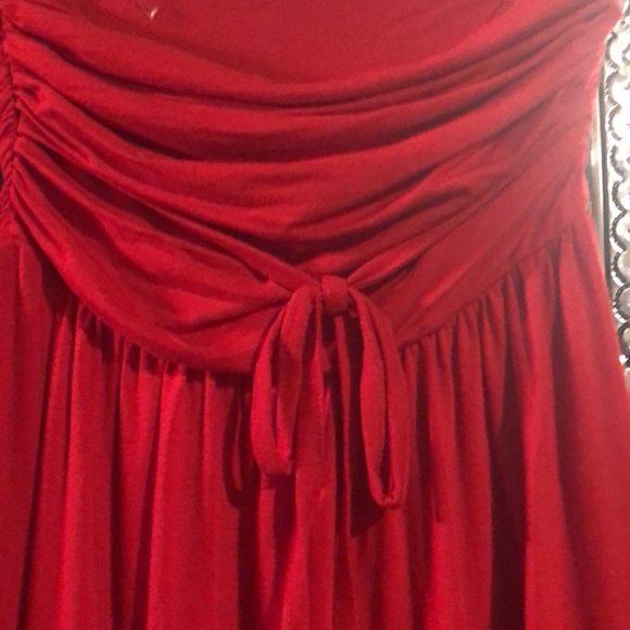 Y2K era red beaded strapless bohemian top - Picture 4 of 8